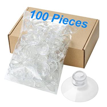 Imagem de 100 peças de ventosas pequenas de 30 mm de espessura transparente sem ganchos, ventosas de plástico PVC para decoração de parede, banheiro, cozinha, carro, detector de radar