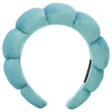 Imagem de AOENJIE Fitas de cabelo de spa para lavar o rosto ou maquiagem, faixas de cabelo com bolhas de esponja, faixa de cabelo de pano felpudo para mulheres, cuidados com a pele, acessórios de cabelo para