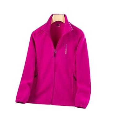 Imagem de LUBOSE Jaqueta feminina quente com capuz, jaqueta quente fina e manga comprida, jaqueta feminina com zíper completo, casaco casual feminino (5GG, vermelho)