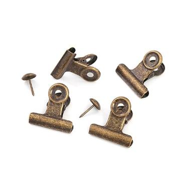 Imagem de YUCHIYA Pacote com 10 clipes de buldogue com 10 pinos, clipes de arquivo de papel com mola forte, clipes de pasta de metal grandes, grampos de vedação para sacos de café e chá (Bronze, 50 mm)