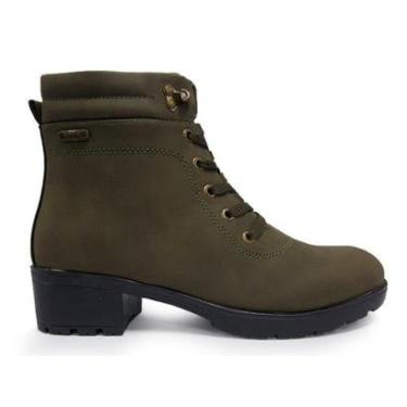 Imagem de Bota Coturno Mooncity Salto Bloco Baixo Verde 72046 33/40-Feminino