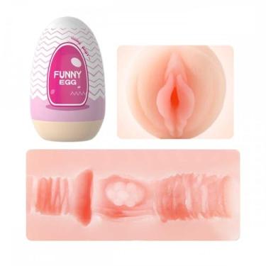 Imagem de Masturbador Masculino Formato Vagina, Boca ou Ânus Em Cyberskin - Funny Egg (Rosa)
