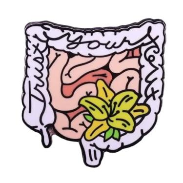 Imagem de Crachá esmaltado Trust Your Gut Anatomy Intestines Medical Guts Intestine 3 cm, 1.25 Inches, Esmalte, Esmalte