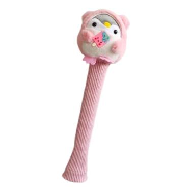 Imagem de kowaku Tampa do punho da raquete de badminton, aperto decorativo da raquete da boneca do animal de pelúcia, protetor antiderrapante do aperto, acessórios do, Pinguim Rosa