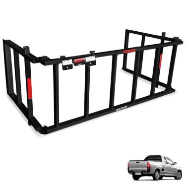 Imagem de Extensor de Caçamba Montana 2004 a 2010 Rampa Preto Reforçado 350kg Gtnox