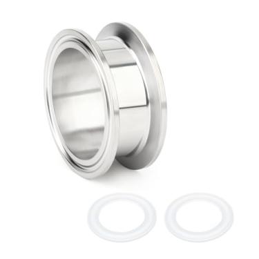 Imagem de TAISHER 1 peça de aço inoxidável 304 5.1 cm Tri Clamp 64MM Ferrule Flange tubo de carretel sanitário tubo redondo sem costura com 2 peças arruelas (comprimento 25 mm)