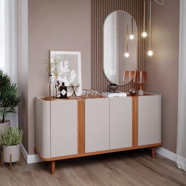Imagem de Balcão Buffet 4 Portas Eva Cimol - Off White/Cinamomo