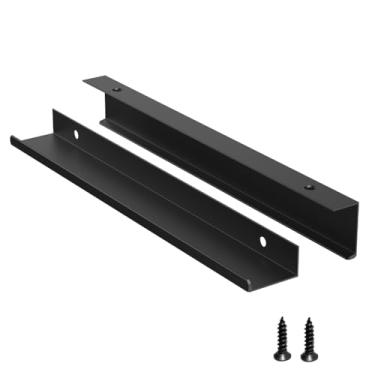 Imagem de Precisluck Pacote com 5 puxadores de porta de gaveta ocultos pretos de liga de alumínio puxador de barra de dedo ferragens ocultas para móveis de montagem traseira alças de cómoda para cozinha 250 mm