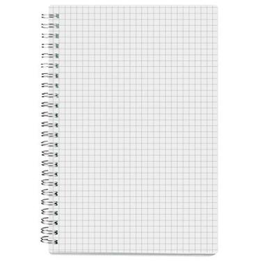 Imagem de Caderno de grade espiral – Diário quadriculado A5, 80 folhas/160 páginas, papel gráfico de 100 g/m², capa dura transparente, 5,8 x 8,63 cm
