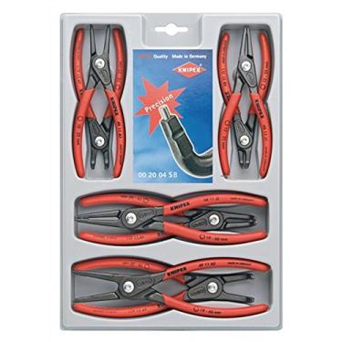 Imagem de KNIPEX Ferramentas 00 20 04 SB, conjunto de 8 peças de alicates vermelhos com anel de pressão de precisão