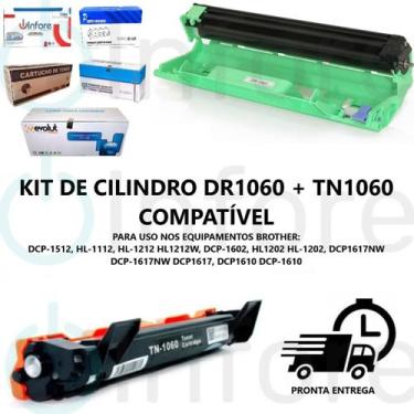 Imagem de Kit Fotoconduor DR1060 + Toner TN1060 Compatível DCP1512 HL1112 HL1212