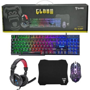 Imagem de Kit Combo Gamer Teclado Abnt2 Mouse Headset Stereo Mousepad Cj01 - Cla