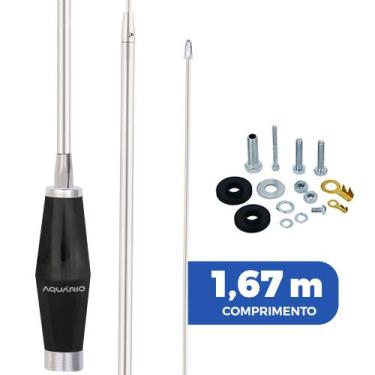 Imagem de Antena Px Mini Maria Mole Inox 1,40m Alongador 25cm Parafusos Anti-fur