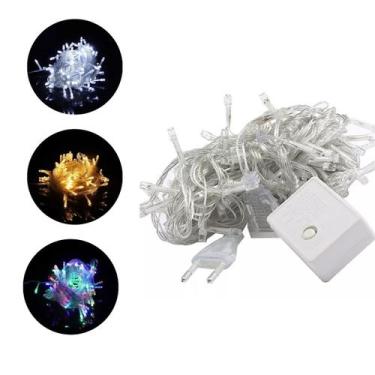 Imagem de Pisca Pisca Luz de Natal com 100 Lâmpadas - 9 Metros - M&C, Branco