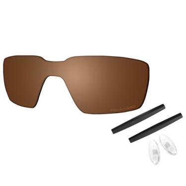 Imagem de SAUCER Lentes de reposição premium e protetores de nariz para óculos de sol Oakley Probation OO4041 de alta definição - marrom âmbar polarizado