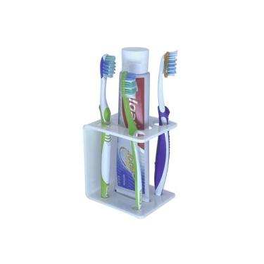 Imagem de Suporte escova e pasta de dentes - Branco - Acrihome Acrílicos