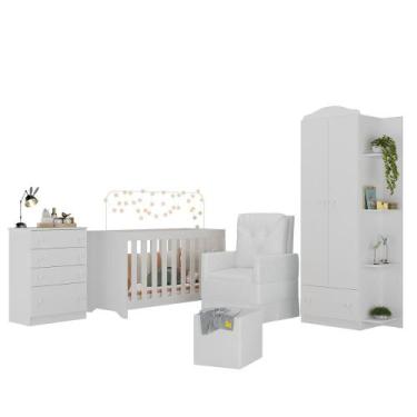Imagem de Quarto Infantil Completo com Poltrona de Amamentação e Puff Multimóvei