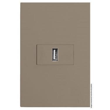 Imagem de Kit Entrada Usb 2.A Horizontal 4X2 Brs12328-5Fe - Blux Recta Fendi Sat