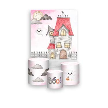 Imagem de Painel De Festa Vertical 1,50 x 2,20 + Trio De Capas Cilindro - Hallow