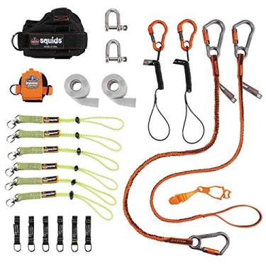 Imagem de Kit de amarração de ferramentas para trabalhadores de ferro/aço, inclui cordões de ferramentas e acessórios para chaves de rosca para barras de dormir, Ergodyne Squids 3186