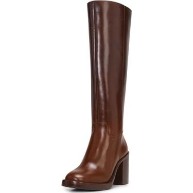 Imagem de Vince Camuto Bota de cano alto feminina Gibi, Chocolate desbotado, 35