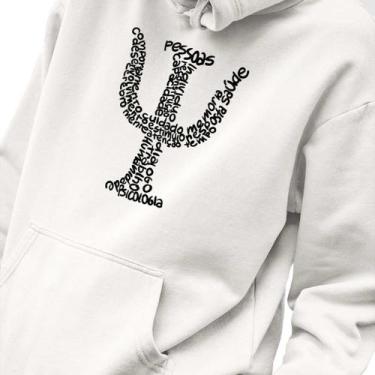 Imagem de Blusa Moletom Masculino Estampado Simbolo Psicologia em Algodão Fio 30