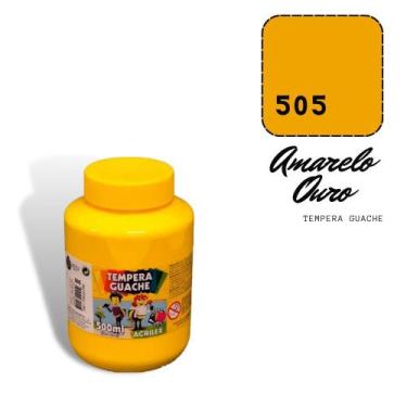 Imagem de Tempera Guache Acrilex 500ml 505 Amarelo Ouro
