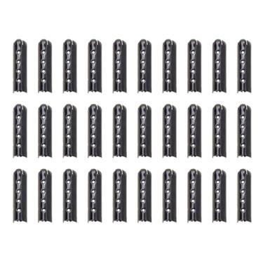 Imagem de Tupalizy 30 peças de agulhas para reparo de cadarços, paracorda, moletons com capuz, tênis, calçados, sapatos, pontas de renda, pontas de substituição de cabeça, Preto metálico, 4x23mm
