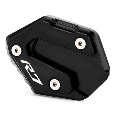 Imagem de Mokiton Placa de suporte de extensão de suporte lateral de motocicleta compatível com YAMAHA YZF R7 2021 2022 2023 2024 | Suporte de almofada de pé Acessórios YZF-R7 YZFR7 (preto)