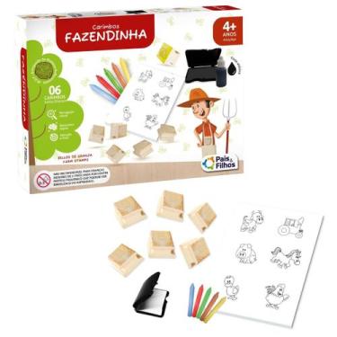 Imagem de Carimbos Fazendinha Animais Criança Carimbar Colorir Pintar - Pais e F