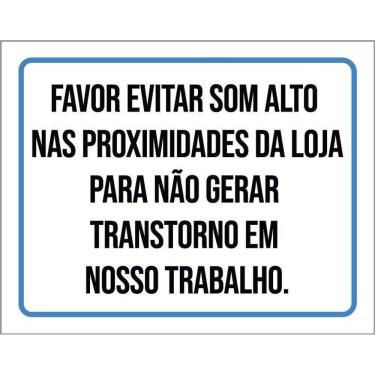 Imagem de Placa De Sinalização - Favor Evitar Som Alto 36X46