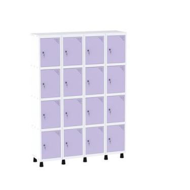 Imagem de Armário Guarda Volume Locker Roupeiro 16 Portas Aço Grf 504/16 - Pandi