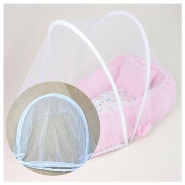 Imagem de Mosquiteiro de Ninho Redutor Tela Protetora Branco de Berço Universal 