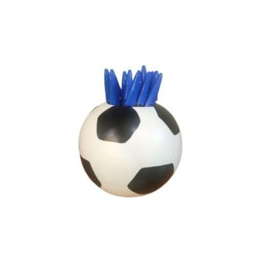 Imagem de Porta Lápis ou Vaso Formato de Bola Futebol Ceramica - Decore Casa