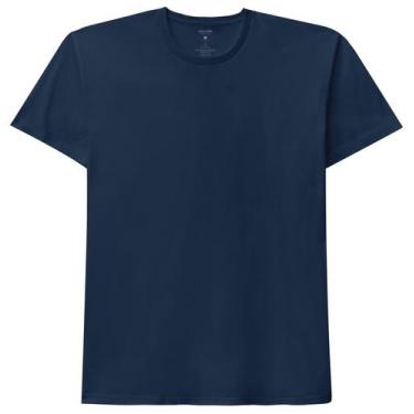 Imagem de Camiseta Masculina Lisa Básica Adulto Malwee Azul Marinho, XGG