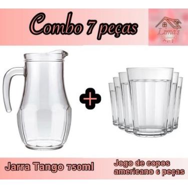 Imagem de Combo Jarra 750ml + 6 copos americanos - Nadir 