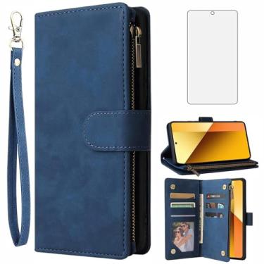 Imagem de Asuwish Capa carteira compatível com Xiaomi Redmi Note 13 Pro 5G, protetor de tela de vidro temperado e capa flip de couro, suporte para cartão, acessórios de celular TPU, capas de telefone para