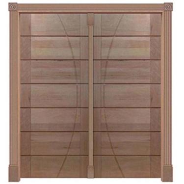 Imagem de Portal Pivotante Madeira Maciça Cedro Arana BBB-R Friso Em Arco 330 Ca