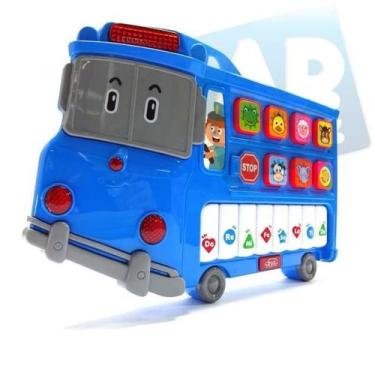Imagem de Brinquedo Piano  AutoBus  Didático Músical Com Luz(Azul) - Toy King