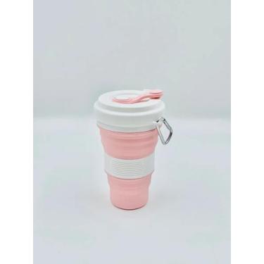 Imagem de Kit 10 Copo De Silicone Retrátil Dobrável 550ml Portátil - OEM,  Rosa