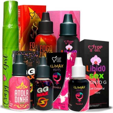 Imagem de kit Sex Shop Lubrificante sexual intimo completo Geis Produtos Erótico