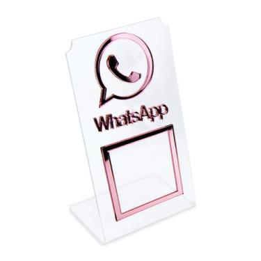 Imagem de Placa Rede Social QR Code Display Acrílico Balcão Transparente - Arte 