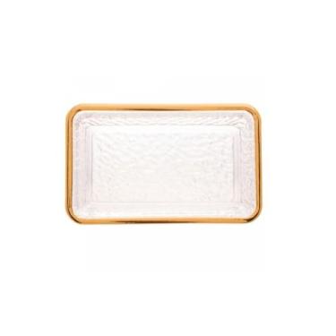Imagem de Manteigueira de Cristal com Tampa e Fio de Ouro 10x10,5x17cm - Bisou P