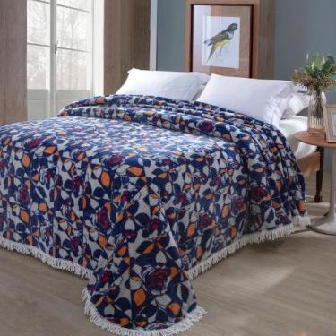 Imagem de Colcha Casal Chenille Canelada Jolitex Rafaela Azul - IND E COM JOLITE