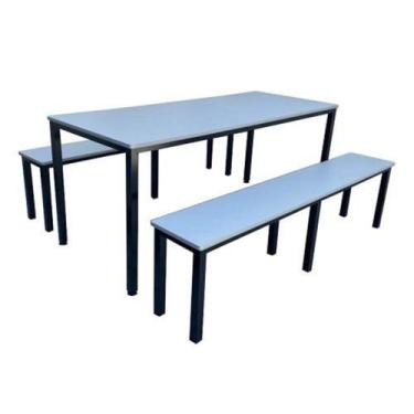 Imagem de Mesa e banco para Refeitório para 04 lugares Rossi Cinza - Design Offi