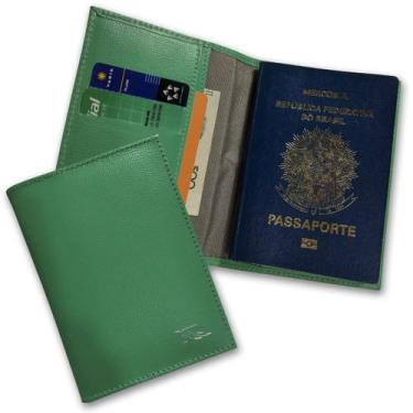 Imagem de Carteira Porta Passaporte Couro RFID Blocking 34-R Personalizado Raffa