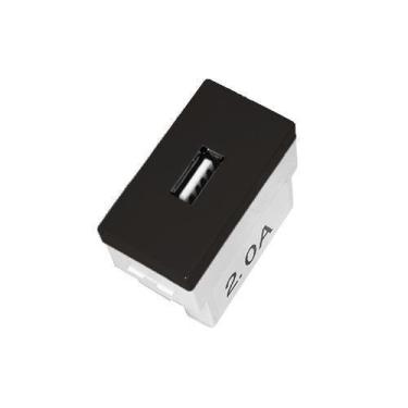 Imagem de Modulo Entrada Usb 2A - Recta Black Satin Fosco - Blux Recta Black Sat