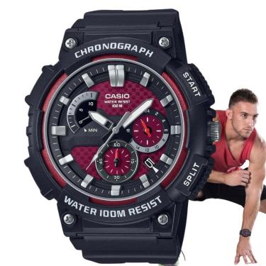 Imagem de Relógio de Pulso Casio Masculino Analógico Cronógrafo Prova Dágua 100 Metros Calendário Robusto Esportivo Preto MCW-200H-4AVDF
