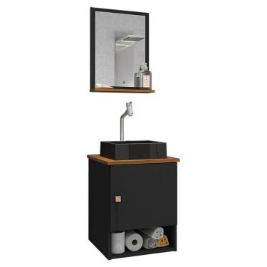 Imagem de Gabinete Banheiro Lima Cuba Tulipa Pto Torneira DL08 Val ABS