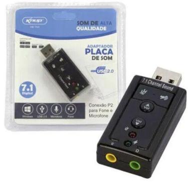 Imagem de Placa de Som USB 7.1 Digital P2 para Fone e Microfone KNUP - HB-T64